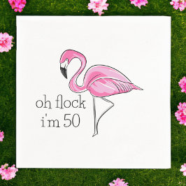 Oh Kudde Ik ben 50 Pink Flamingo Verjaardag Servet