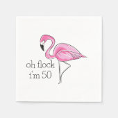 Oh Kudde Ik ben 50 Pink Flamingo Verjaardag Servet (Voorkant)