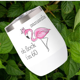Oh Kudde Ik ben 60 Roze Flamingo / Verjaardagscade