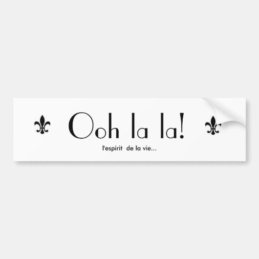 Oh la! Bumpersticker (Voorkant)
