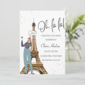 Oh La Chic Paris thema verjaardagsfeestje Kaart (Staand voorkant)