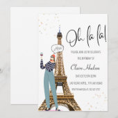 Oh La Chic Paris thema verjaardagsfeestje Kaart (Voorkant / Achterkant)