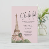 Oh La Chic Paris thema verjaardagsfeestje Kaart (Staand voorkant)