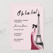 Oh La Chic Paris thema verjaardagsfeestje Kaart (Voorkant / Achterkant)