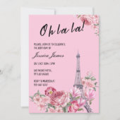 Oh La Chic Paris thema verjaardagsfeestje Kaart (Voorkant)