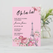 Oh La Chic Paris thema verjaardagsfeestje Kaart (Staand voorkant)