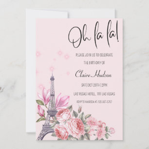 Oh La Chic Paris thema verjaardagsfeestje Kaart