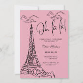 Oh La Chic Paris thema verjaardagsfeestje Kaart (Voorkant)