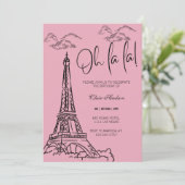 Oh La Chic Paris thema verjaardagsfeestje Kaart (Staand voorkant)