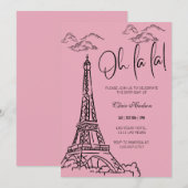 Oh La Chic Paris thema verjaardagsfeestje Kaart (Voorkant / Achterkant)