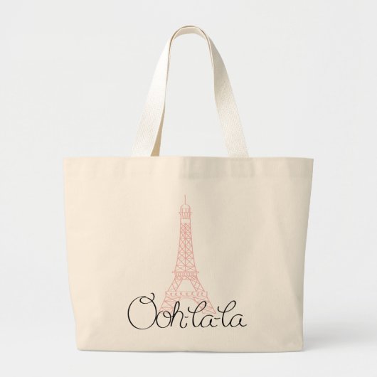 Oh la! Eiffeltoren Grote Tote Bag (Voorkant)