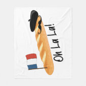 Oh La - French Baguette - Funny Francophile Fleece Deken (Voorkant)