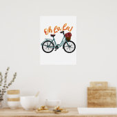 Oh La French Bicycle Funny French Sayings Poster (Keuken)