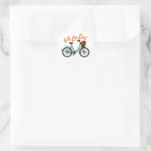 Oh La French Bicycle Funny French Sayings Ronde Sticker (Tas)