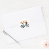 Oh La French Bicycle Funny French Sayings Ronde Sticker (Envelop)