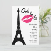 Oh la! Hens Party (wit) Kaart (Staand voorkant)