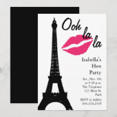 Oh la! Hens Party (wit) Kaart (Voorkant / Achterkant)