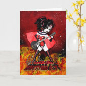 Oh La La Birthday Kaart - Rocking Birthday Vampire (Gele Bloem)