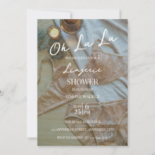 Oh La La Boho Lingerie Bridal Shower Uitnodiging