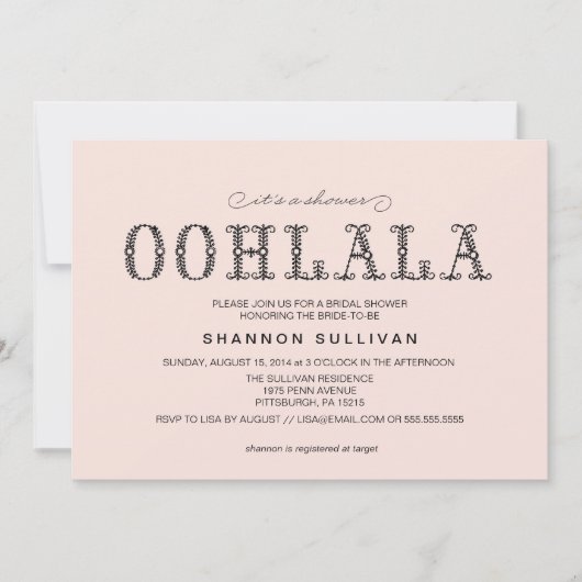 Oh, La La Bridal Shower uitnodiging (Voorkant)
