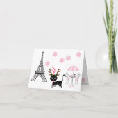 Oh La La Cute Cat Paris Eiffel Tower kerst Feestdagen Kaart (Achterkant)