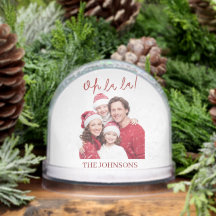Oh La La Family Christmas Photo Snow Globe