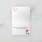 Oh La La Girl en Cat Paris Eiffeltoren Kerstmis Feestdagen Kaart (Binnen)