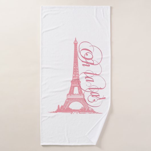Oh La La La - Eiffel Tower Paris Frankrijk Badhanddoek (Badhanddoek)