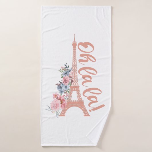 Oh La La La - Eiffel Tower Paris Frankrijk Badhanddoek (Badhanddoek)