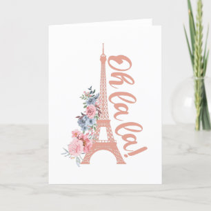 Oh La La La - Eiffel Tower Paris Frankrijk Feestdagen Kaart