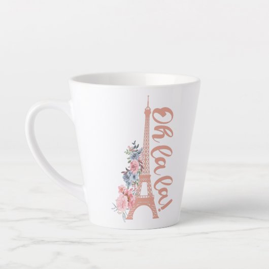 Oh La La La - Eiffel Tower Paris Frankrijk Latte Mok (Links)