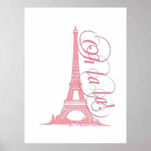 Oh La La La - Eiffel Tower Paris Frankrijk Poster (Voorkant)