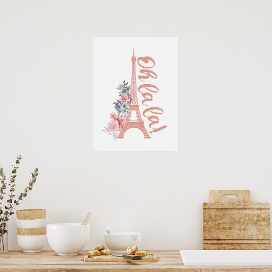 Oh La La La - Eiffel Tower Paris Frankrijk Poster (Keuken)