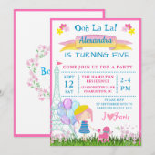 Oh La La La! Frans meisje en roze poel dag Kaart (Voorkant / Achterkant)
