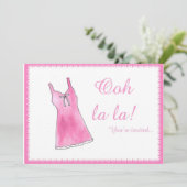 "Oh La La La!" Lingere Shower-uitnodiging Kaart (Staand voorkant)