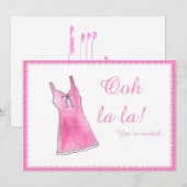 "Oh La La La!" Lingere Shower-uitnodiging Kaart (Voorkant / Achterkant)