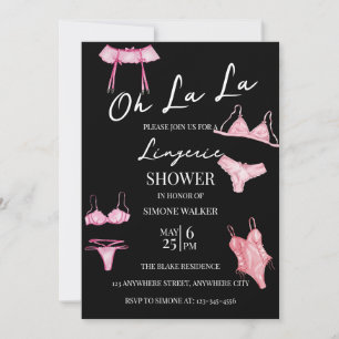 Oh La La La Lingerie Bridal Shower Kaart