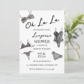 Oh La La La Lingerie Bridal Shower Kaart (Staand voorkant)