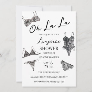 Oh La La La Lingerie Bridal Shower Kaart