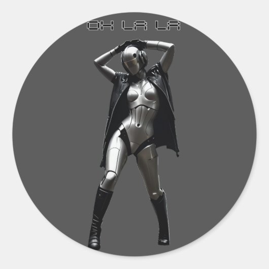 Oh La La La Ronde Sticker (Voorkant)