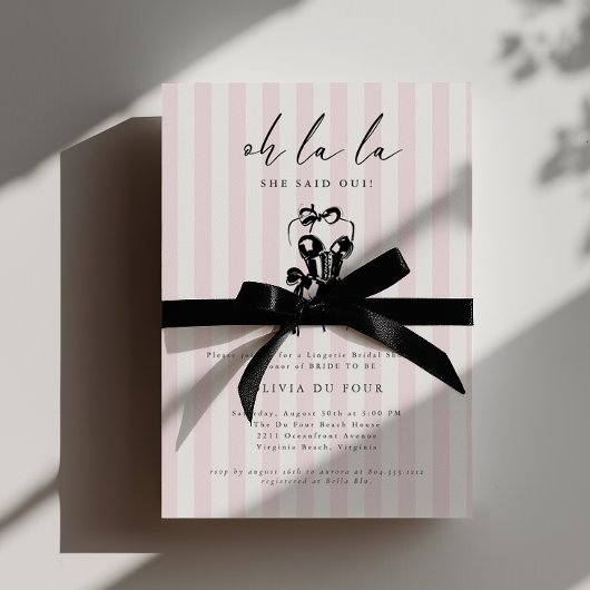 Oh La La Lingerie Bruiloftsfeest Uitnodiging 