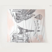 Oh La La Paris backdrop pink french bridal banner Wandkleed (Voorkant (horizontaal))