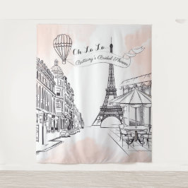 Oh La La Paris backdrop pink french bridal banner Wandkleed