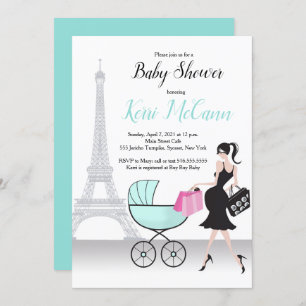 Oh Là Là Paris-thema Baby shower Uitnodigen Kaart