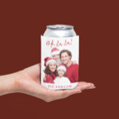 Oh La La Personalized Photo Christmas Can Cooler