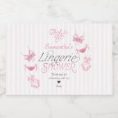 Oh La La Preppy Roze Kant Ondergoed Bruidsdouche Sparkling Wijnetiket (Enkel label)