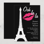 Oh la! Lingerie Shower-uitnodiging Kaart (Voorkant / Achterkant)