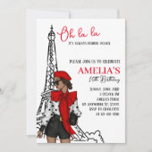 Oh la Paris Red Verjaardag uitnodiging (Voorkant)