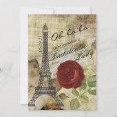 Oh la - Paris Styled Bachelorette Party Kaart (Voorkant)