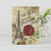 Oh la - Paris Styled Bachelorette Party Kaart (Staand voorkant)